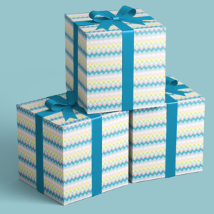 Zig Zag Vertical Pink & Turquoise #57