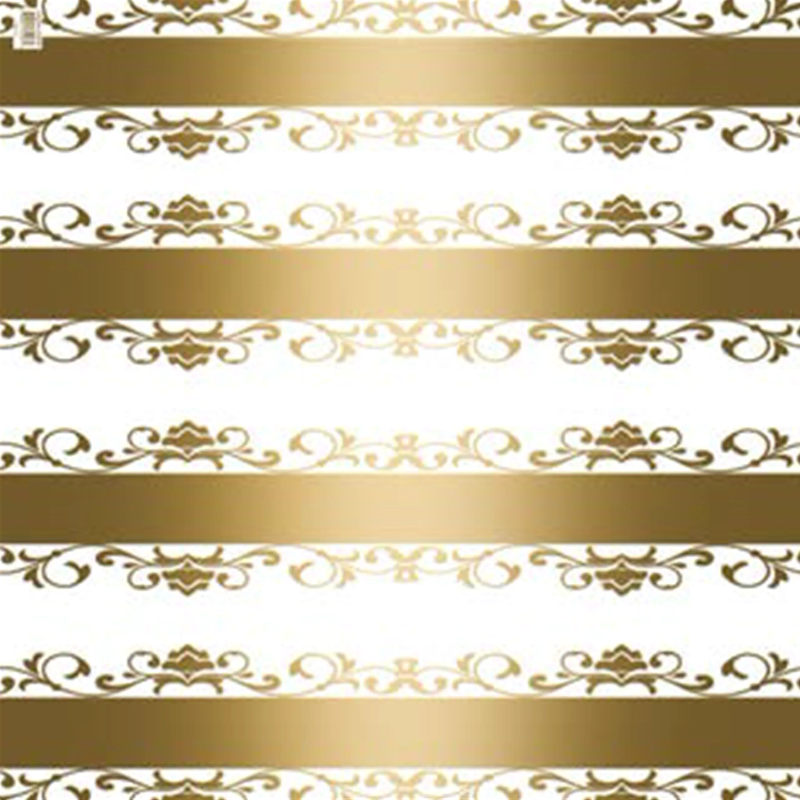 Vintage Lace Broad Gold Stripe on White #76 - Image 2