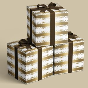 Vintage Lace Broad Gold Stripe on White #76