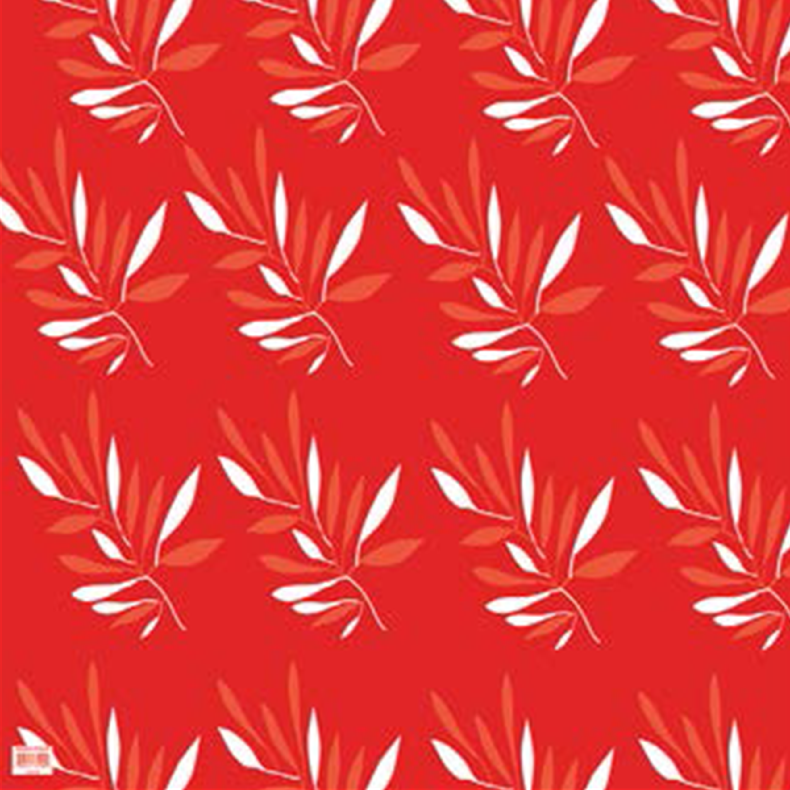 Foliage Small White Leaves on Red #77 - Image 2