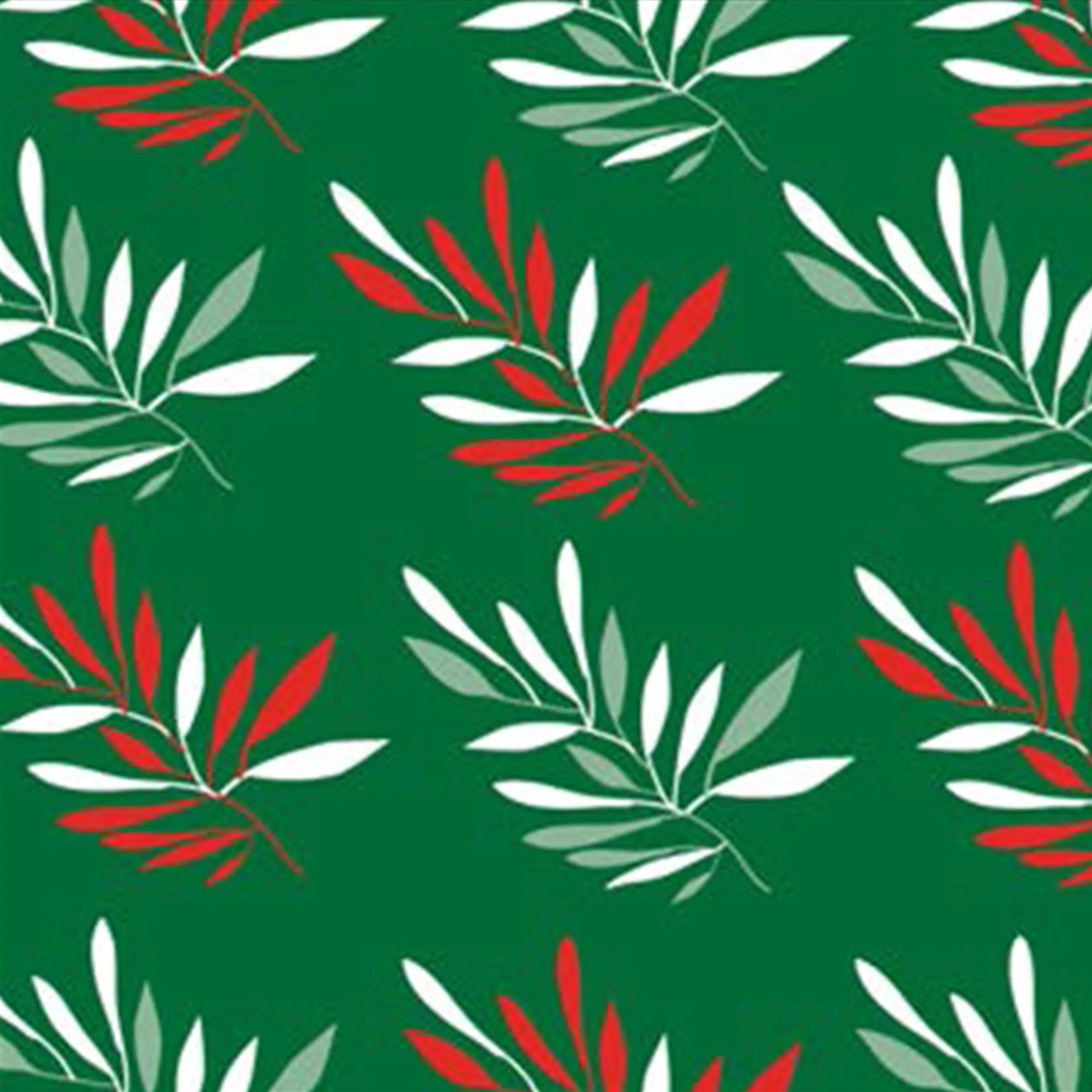 Foliage Small Red & White Leaves on Green #79 - Image 2