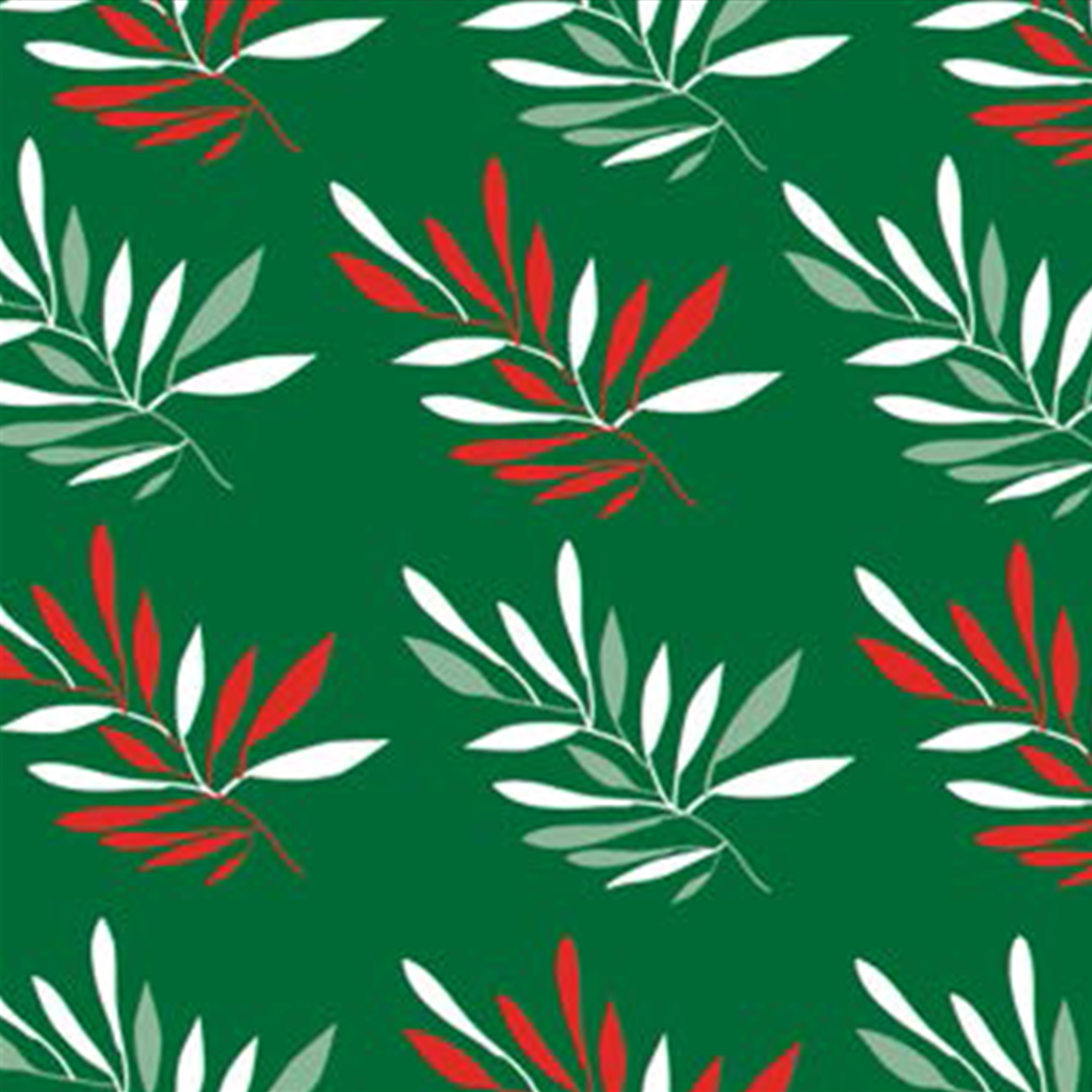 Foliage Small Red & White Leaves on Green #79 - Image 2