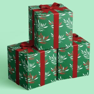 Foliage Small Red & White Leaves on Green #79