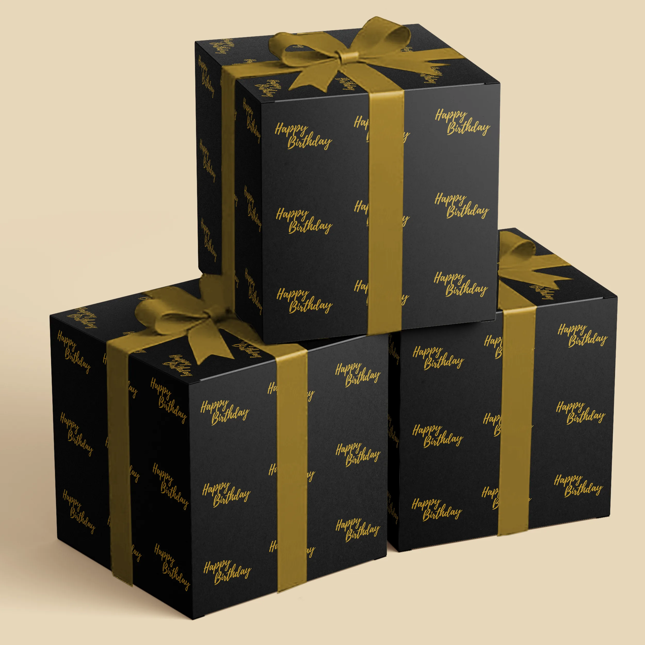 Gold & Black Happy Birthday #52