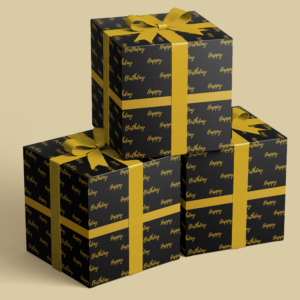 Gold & Black Happy Birthday #54