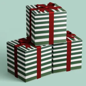 Metallic Stripes - Green & White