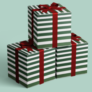 Metallic Stripes - Green & White